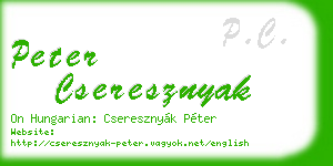 peter cseresznyak business card